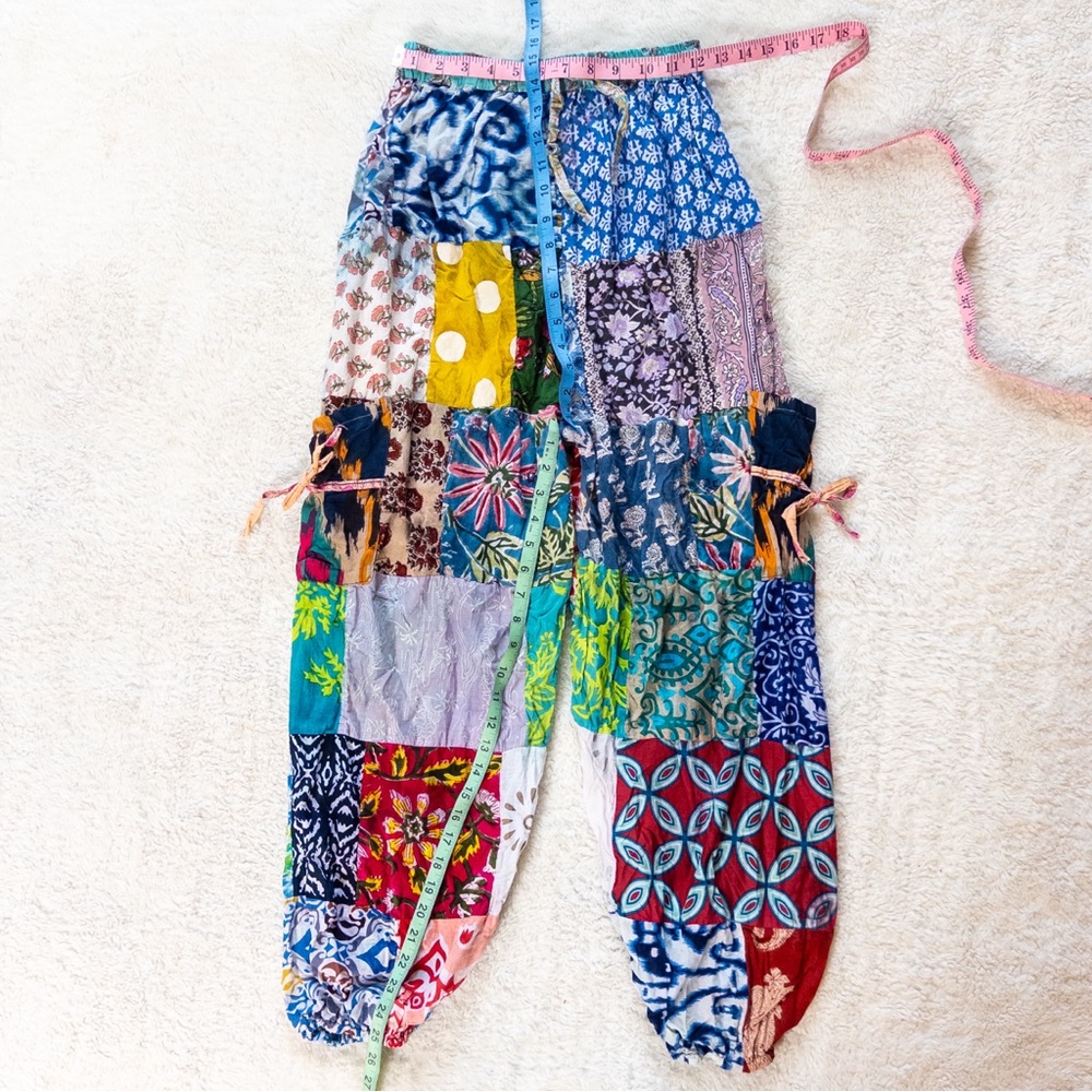 Colorful Patchwork Boho Pants Small Festival Hipp… - image 4